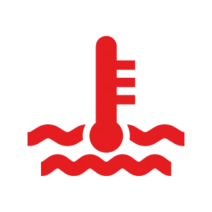 Coolant temperature warning light symbol