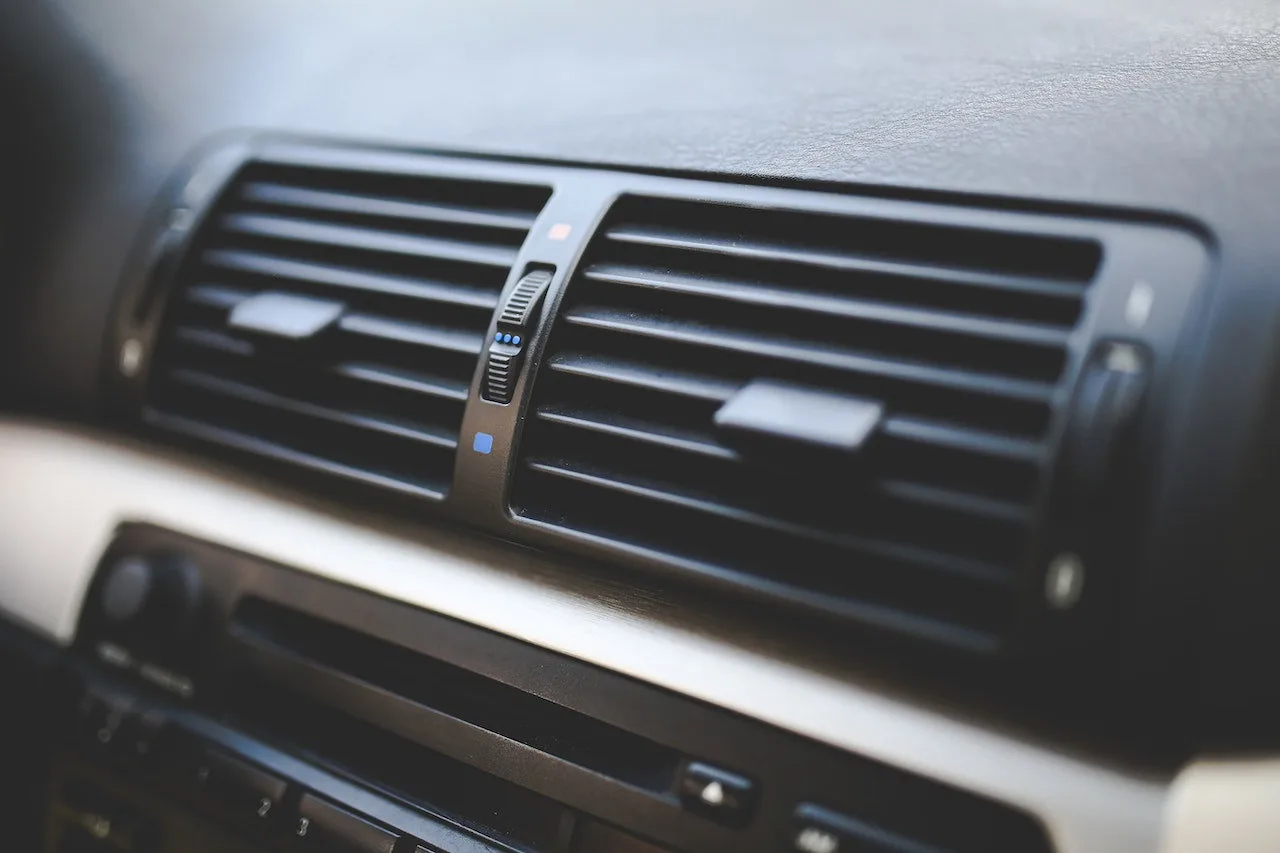 Air vents on a car dashboard